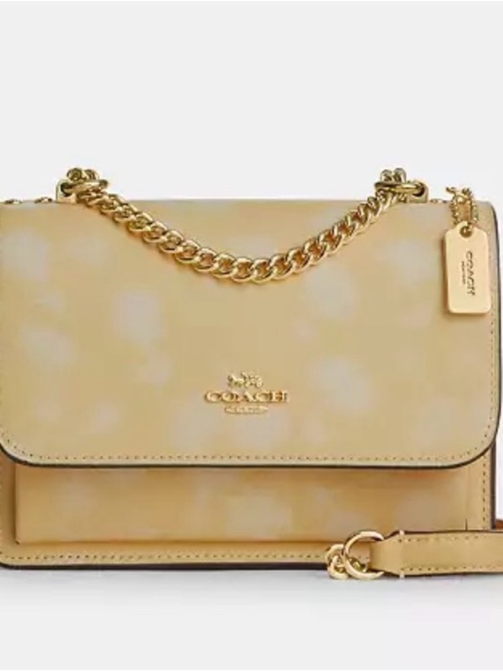NWT Coach Mini Klare Crossbody Bag With Floral Print Washed Yellow CDW81